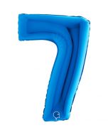 Number 7 Blue 40"  Foil Balloon Packaged