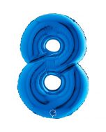 Number 8 Blue 40"  Foil Balloon Packaged