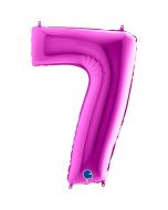 Number 7 Purple 40"  Foil Balloon Packaged