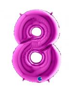 Number 8 Purple 40"  Foil Balloon Packaged