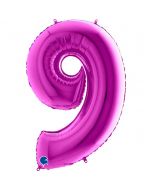 Number 9 Purple 40"  Foil Balloon Packaged