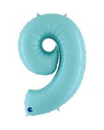 Number 9 Pastel Blue 40"  Foil Balloon Packaged