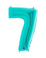 Number 7 Tiffany 40"  Foil Balloon Packaged