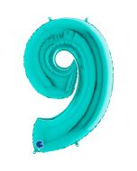 Number 9 Tiffany 40"  Foil Balloon Packaged