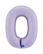 Number 0 Satin Lilac 40"  Foil Balloon Packaged