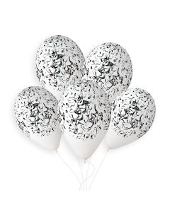 13" White/Black Marble G120 50pcs