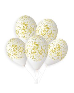 13" White/Gold Marble G120 50pcs