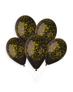 13" Black/Gold Marble G120 50pcs