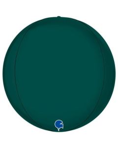 Globe 15"Satin Emerald Green 4D Foil Balloon Packaged