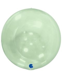 Globe 15"Transparent Green 4D Foil Balloon Packaged