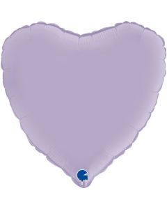 Heart 18"Satin Lilac Foil Balloon Packaged