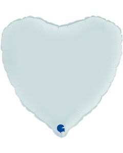 Heart 18"Satin Pastel Blue Foil Balloon Packaged