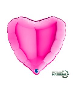 Heart 18"Magenta Foil Balloon Packaged
