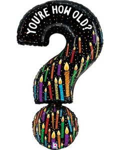 You're How Old Question Mark Foil Balloon Packaged