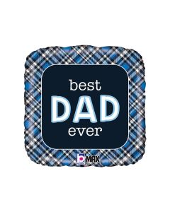 18" Best Dad Ever Plaid Unpackaged