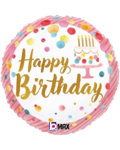 18" Satin Birthday Pink Party Foil Balloon Packaged
