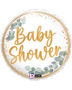 18" Baby Shower Eucalyptus Foil Balloon Packaged