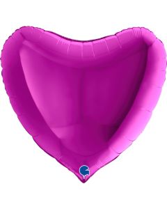 Heart 36"Purple Foil Balloon Packaged