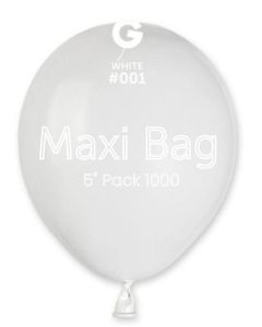 5" Pk1000 Maxi Bag White - 050196