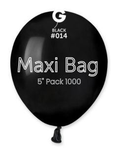 5" Pk1000 Maxi Bag Black - 051490
