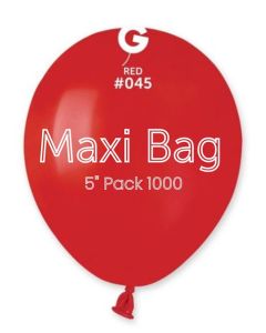 5" Pk1000 Maxi Bag Red - 054590