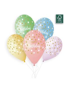 13" (25ct) Happy Birthday Golden dots #43, #72, #73, #077, #079 - 942866