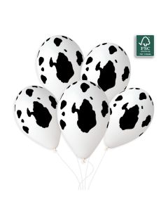 19" (10ct) Cow print #001 black print - 948295