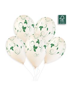 13" (25ct) Leaves #106 green print  - 948592