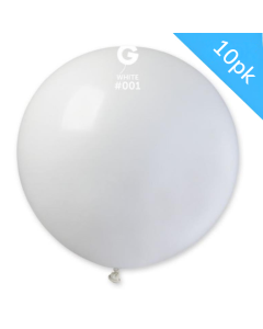31" Giant Balloons 10pcs White #001 - G30.001.10