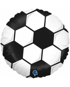 18" Soccer Ball White Foil Balloon Packaged