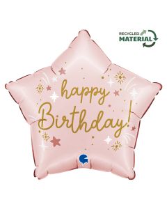 18" Pink Birthday Foil Balloon Packaged