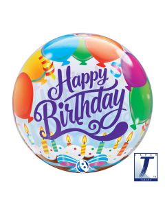 22" Bubble Birthday Balloons & Candles - TK00003