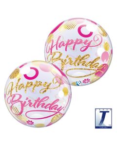 22" Bubble Birthday Pink & Gold Dots - TK00005
