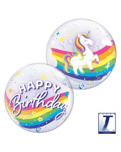 22" Bubble Birthday Rainbow Unicorn - TK00007