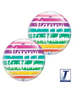 22" Bubble Birthday Bright Rainbow Stripes - TK00017