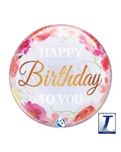 22" Bubble Birthday To You Pink Peonies - TK00018