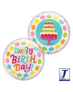 22" Bubble Birthday Cake & Colorful Dots - TK00021