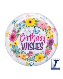 22" Bubble Birthday Wishes Floral - TK00025