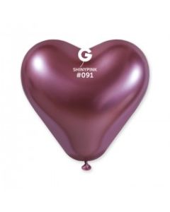 Pk25 Balloons Rose Gold Shiny Heart #096 - CRB12.096.25