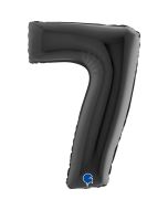 Number 7 Black 40" Foil Balloon Packaged