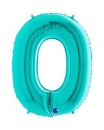 Number 0 Tiffany 40"  Foil Balloon Packaged