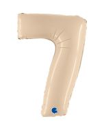 Number 7 Satin Cream 40"  Foil Balloon Packaged
