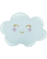 Cloud Satin Pastel Blue Foil Balloon Packaged