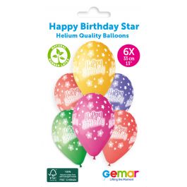 Gemar UK - 13" Happy Birthday Star #11713" GS120 6pcs
