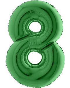 Number 8 Green 40"  Foil Balloon Packaged