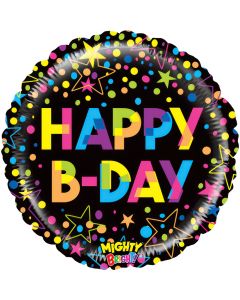 21" Mighty Colorful Birthday Foil Balloon Packaged