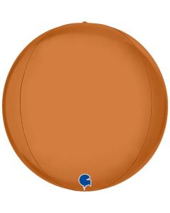 Globe 15"Satin Caramel 4D Foil Balloon Packaged