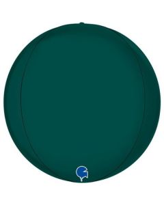 Globe 15"Satin Emerald Green 4D Foil Balloon Packaged