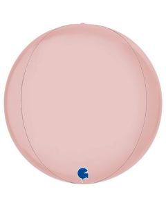 Globe 15"Satin Pastel Pink 4D Foil Balloon Packaged