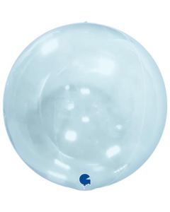 Globe 15"Transparent Blue 4D Foil Balloon Packaged